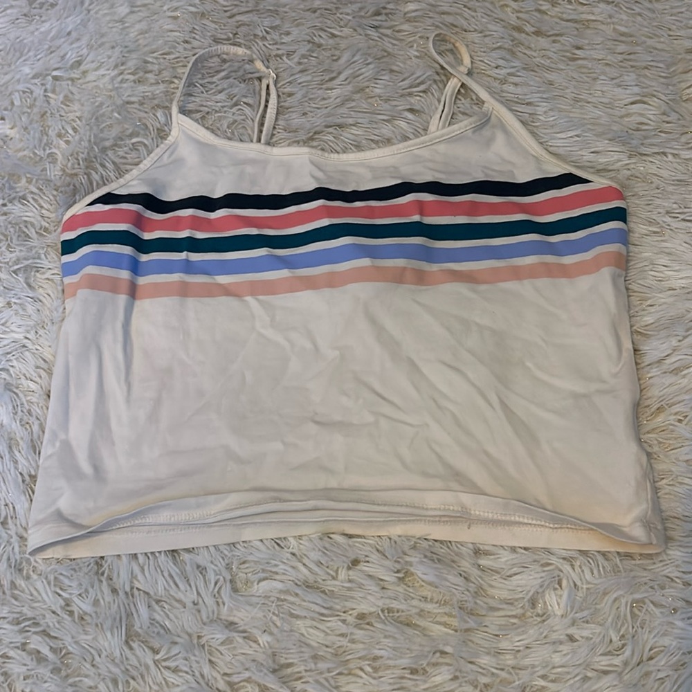 American eagle cropped rainbow tank size small